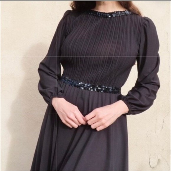 Vintage 60s Sally Lou black sequin trim Retro Mod Pinup Rockabilly Dress XL - Picture 2 of 12